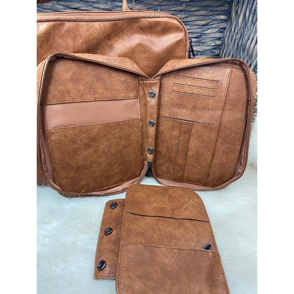 Vasco eco leather packing cube set in brown - Picture 6 of 8